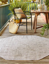 Unique Loom Outdoor Aztec T-KZOD16 Light Gray Area Rug Octagon Lifestyle Image