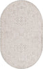 Unique Loom Outdoor Aztec T-KZOD16 Light Gray Area Rug Oval Top-down Image
