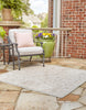 Unique Loom Outdoor Aztec T-KZOD16 Light Gray Area Rug Square Lifestyle Image