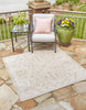 Unique Loom Outdoor Aztec T-KZOD16 Light Gray Area Rug Square Lifestyle Image