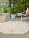 Unique Loom Outdoor Aztec T-KZOD16 Natural Area Rug Octagon Lifestyle Image