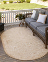 Unique Loom Outdoor Aztec T-KZOD16 Natural Area Rug Oval Lifestyle Image