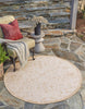 Unique Loom Outdoor Aztec T-KZOD16 Natural Area Rug Round Lifestyle Image