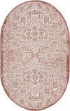 Unique Loom Outdoor Aztec T-KZOD16 Rust Red Area Rug Oval Top-down Image