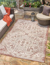 Unique Loom Outdoor Aztec T-KZOD16 Rust Red Area Rug Rectangle Lifestyle Image