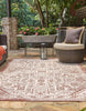 Unique Loom Outdoor Aztec T-KZOD16 Rust Red Area Rug Rectangle Lifestyle Image