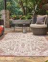 Unique Loom Outdoor Aztec T-KZOD16 Rust Red Area Rug Rectangle Lifestyle Image