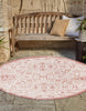 Unique Loom Outdoor Aztec T-KZOD16 Rust Red Area Rug Round Lifestyle Image