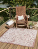Unique Loom Outdoor Aztec T-KZOD16 Rust Red Area Rug Square Lifestyle Image