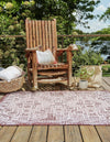 Unique Loom Outdoor Aztec T-KZOD16 Rust Red Area Rug Square Lifestyle Image