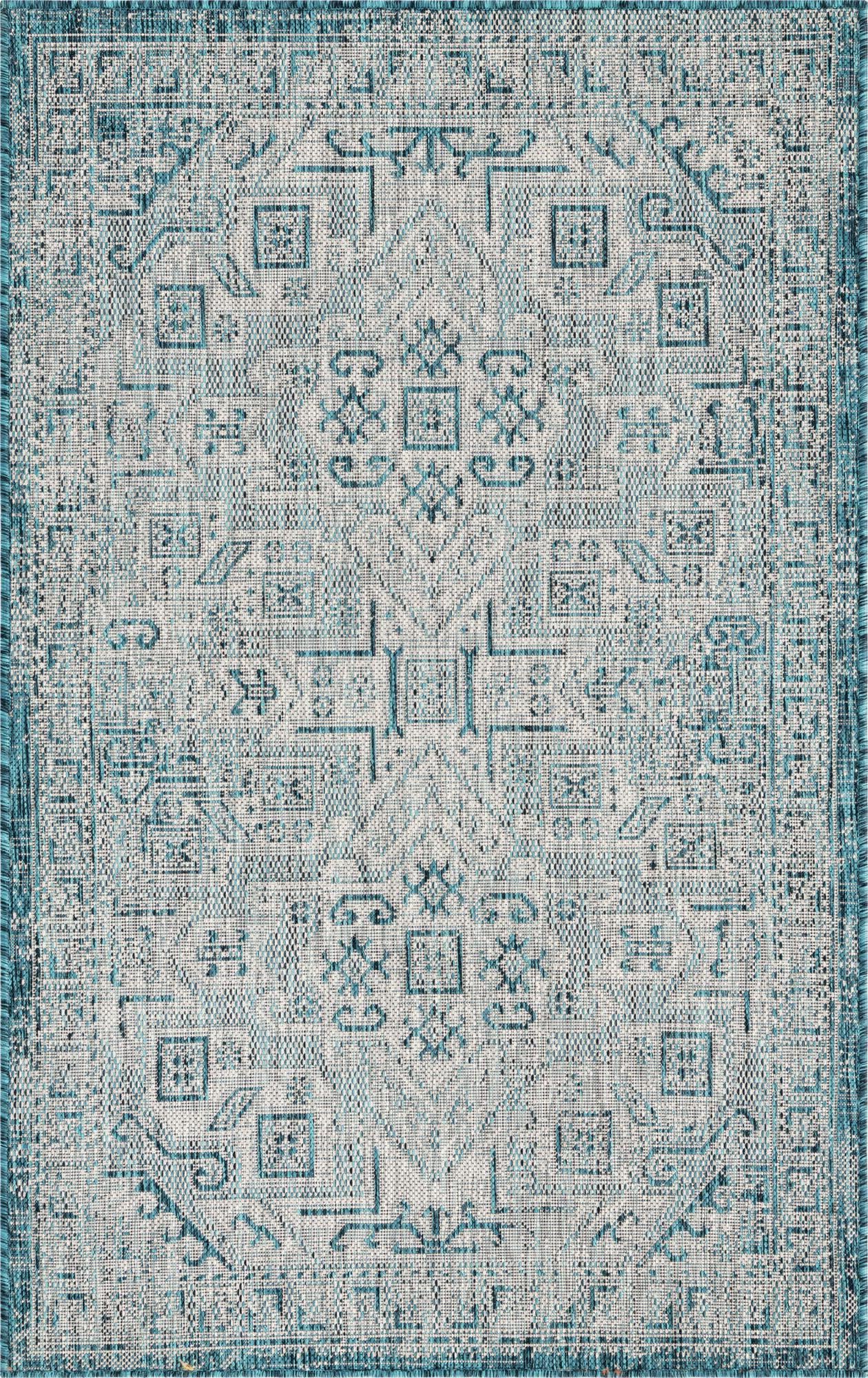 Unique Loom Outdoor Aztec T-KZOD16 Teal Area Rug main image