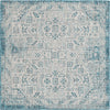 Unique Loom Outdoor Aztec T-KZOD16 Teal Area Rug Square Top-down Image