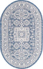 Unique Loom Outdoor Aztec T-KZOD17 Blue Area Rug Oval Top-down Image