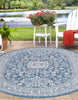 Unique Loom Outdoor Aztec T-KZOD17 Blue Area Rug Oval Lifestyle Image