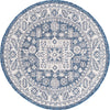 Unique Loom Outdoor Aztec T-KZOD17 Blue Area Rug Round Top-down Image