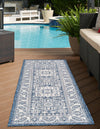 Unique Loom Outdoor Aztec T-KZOD17 Blue Area Rug Runner Lifestyle Image
