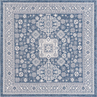 Unique Loom Outdoor Aztec T-KZOD17 Blue Area Rug Square Top-down Image