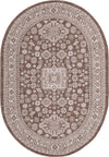 Unique Loom Outdoor Aztec T-KZOD17 Brown Area Rug Oval Top-down Image