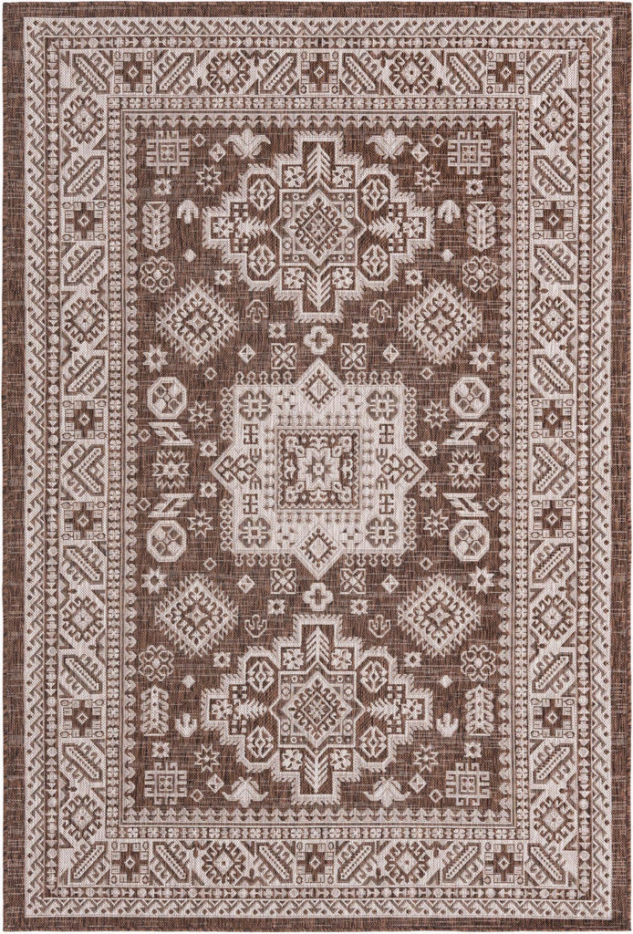 Unique Loom Outdoor Aztec T-KZOD17 Brown Area Rug main image