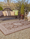 Unique Loom Outdoor Aztec T-KZOD17 Brown Area Rug Rectangle Lifestyle Image