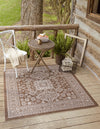 Unique Loom Outdoor Aztec T-KZOD17 Brown Area Rug Square Lifestyle Image