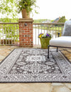 Unique Loom Outdoor Aztec T-KZOD17 Charcoal Gray Area Rug Rectangle Lifestyle Image