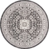 Unique Loom Outdoor Aztec T-KZOD17 Charcoal Gray Area Rug Round Top-down Image