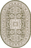 Unique Loom Outdoor Aztec T-KZOD17 Green Area Rug Oval Top-down Image