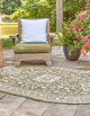 Unique Loom Outdoor Aztec T-KZOD17 Green Area Rug Oval Lifestyle Image