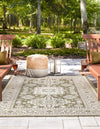 Unique Loom Outdoor Aztec T-KZOD17 Green Area Rug Rectangle Lifestyle Image