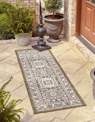 Unique Loom Outdoor Aztec T-KZOD17 Green Area Rug Runner Lifestyle Image