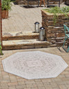 Unique Loom Outdoor Aztec T-KZOD17 Light Gray Area Rug Octagon Lifestyle Image Feature