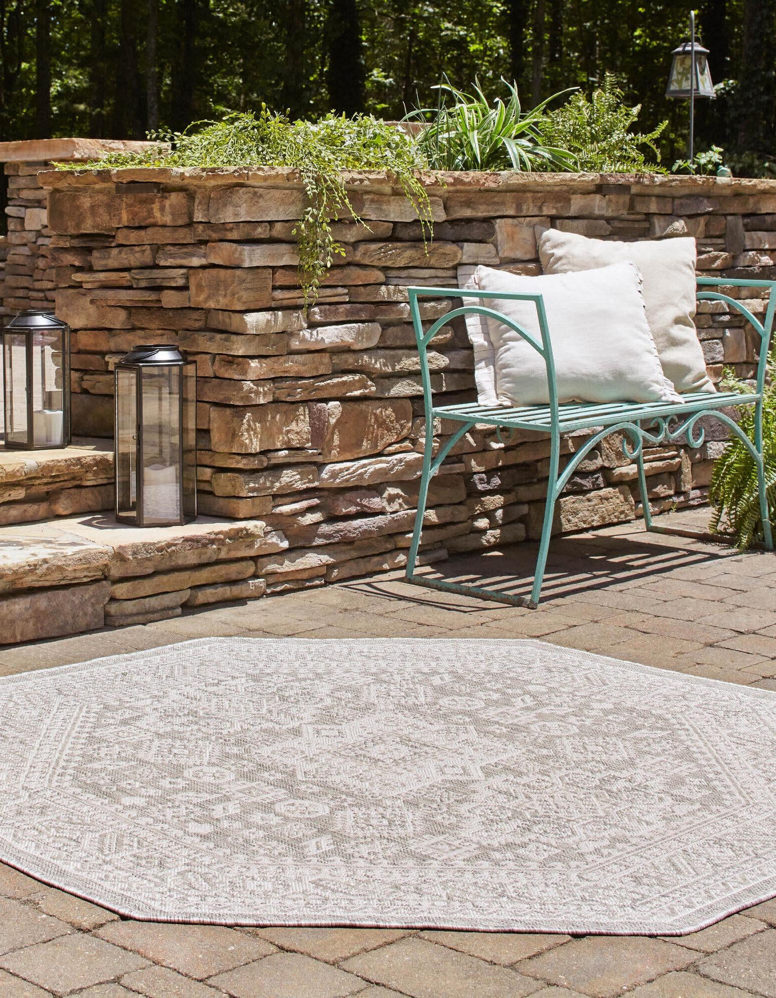Unique Loom Outdoor Aztec T-KZOD17 Light Gray Area Rug – Incredible ...