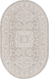 Unique Loom Outdoor Aztec T-KZOD17 Light Gray Area Rug Oval Top-down Image