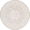 Unique Loom Outdoor Aztec T-KZOD17 Light Gray Area Rug Round Top-down Image
