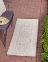 Unique Loom Outdoor Aztec T-KZOD17 Light Gray Area Rug Runner Lifestyle Image