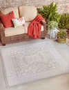 Unique Loom Outdoor Aztec T-KZOD17 Light Gray Area Rug Square Lifestyle Image