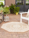 Unique Loom Outdoor Aztec T-KZOD17 Natural Area Rug Octagon Lifestyle Image