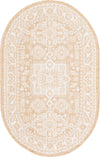 Unique Loom Outdoor Aztec T-KZOD17 Natural Area Rug Oval Top-down Image