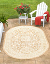 Unique Loom Outdoor Aztec T-KZOD17 Natural Area Rug Oval Lifestyle Image