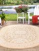 Unique Loom Outdoor Aztec T-KZOD17 Natural Area Rug Oval Lifestyle Image