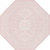 Unique Loom Outdoor Aztec T-KZOD17 Pink Area Rug Octagon Top-down Image