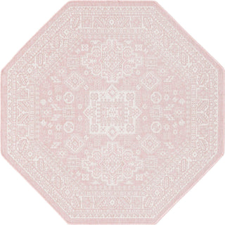 Unique Loom Outdoor Aztec T-KZOD17 Pink Area Rug Octagon Top-down Image