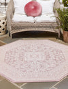 Unique Loom Outdoor Aztec T-KZOD17 Pink Area Rug Octagon Lifestyle Image