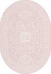 Unique Loom Outdoor Aztec T-KZOD17 Pink Area Rug Oval Top-down Image