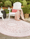 Unique Loom Outdoor Aztec T-KZOD17 Pink Area Rug Oval Lifestyle Image