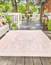Unique Loom Outdoor Aztec T-KZOD17 Pink Area Rug Rectangle Lifestyle Image