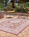 Unique Loom Outdoor Aztec T-KZOD17 Rust Red Area Rug Rectangle Lifestyle Image