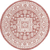 Unique Loom Outdoor Aztec T-KZOD17 Rust Red Area Rug Round Top-down Image