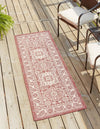Unique Loom Outdoor Aztec T-KZOD17 Rust Red Area Rug Runner Lifestyle Image